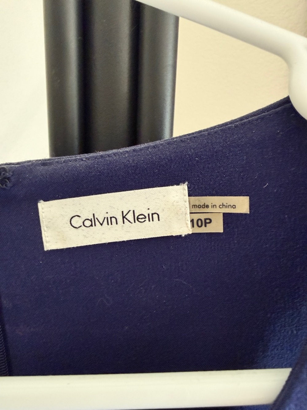Calvin Klein Royal Blue Cap-Sleeve Draped Fit-and-Flare Dress - Picture 2 of 5